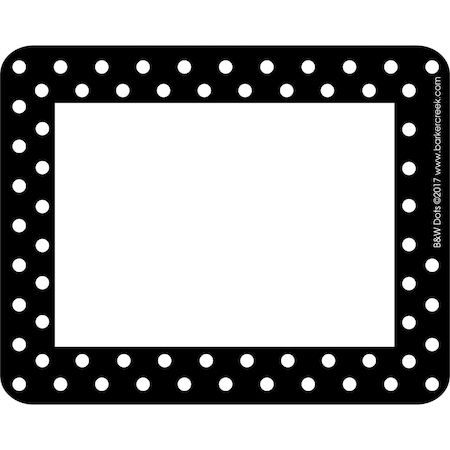 Barker Creek Black & White Dots Name Tags/Self-Adhesive Labels, 45/Pack 1505